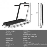 4.75HP 2 In 1 Folding Treadmill with Remote APP Control-White - Color: White