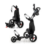 3 Wheel Golf Bag Cart with Adjustable Handle and 9 Speed Settings