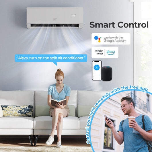 Smart Mini Split AC/Heater: APP  Alexa  Google Control-12000BTU 24 SEER2 115V