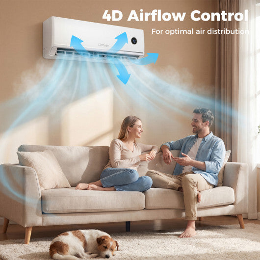 12000 BTU Smart Mini Split AC/Heater Works with Alexa & Google Assistant - Color: White