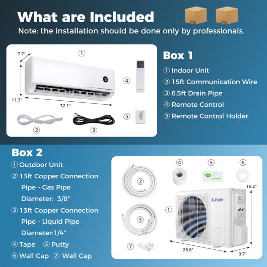 12000 BTU Smart Mini Split AC/Heater Works with Alexa & Google Assistant - Color: White