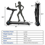 Smart 2.25HP Folding Treadmill with LED Touch Display & Heart Rate Monitor