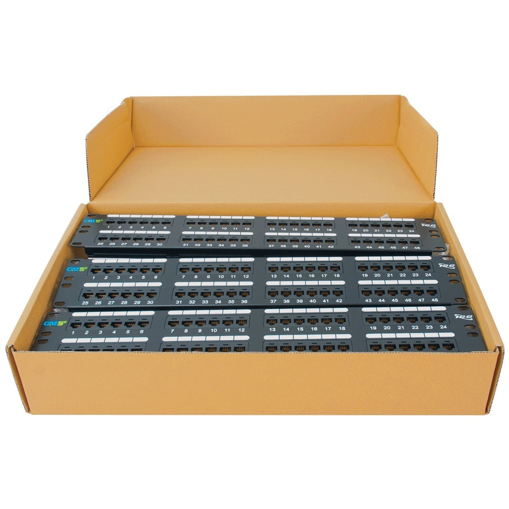 Patch panel cat 5e 48-port 2rms 6 pk