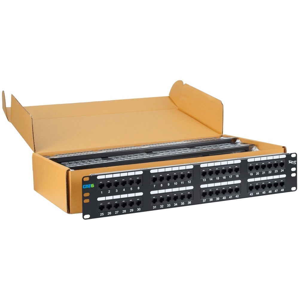 Patch panel cat 6 48-port 2 rms 6 pk