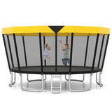ASTM Compliant Recreational Trampoline with Non-Slip Ladder-Yellow - Color: Yellow