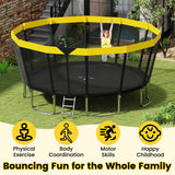 ASTM Compliant Recreational Trampoline with Non-Slip Ladder-Yellow - Color: Yellow