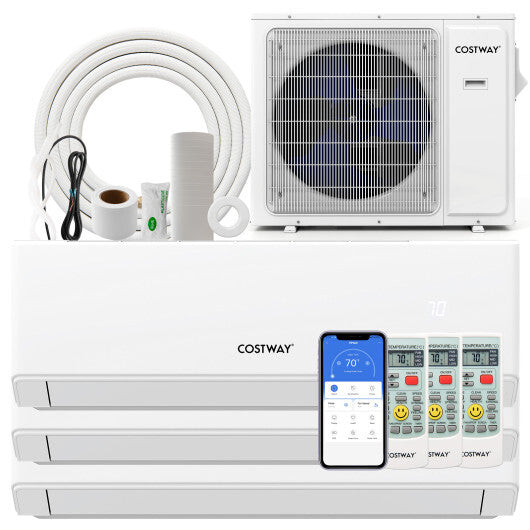 UltrEco Series 36000 BTU 3 Zone 23 SEER2 Mini Split Air Conditioner Wifi Enabled with Heat Pump-7K + 9K + 24K - Color: White - Size: 7K + 9K + 24K