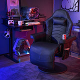 Costway Massage Video Gaming Recliner Chair with Adjustable Height-Black