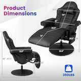 Costway Massage Video Gaming Recliner Chair with Adjustable Height-Black