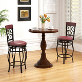 Costway Set of 4 26 Inch Bar Stool with Backrest and Footrest-Brown