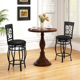 Costway Set of 4 26 Inch Bar Stool with Backrest and Footrest-Black