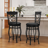 Costway Set of 4 26 Inch Bar Stool with Backrest and Footrest-Black