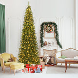 Costway 12 FT Artificial Christmas Tree with 800 Warm White LED Lights for Home Party Shopping Mall