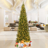 Costway 12 FT Artificial Christmas Tree with 800 Warm White LED Lights for Home Party Shopping Mall