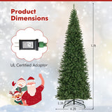 Costway 12 FT Artificial Christmas Tree with 800 Warm White LED Lights for Home Party Shopping Mall