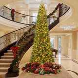 Costway 12 FT Tall Prelit Hinged Artificial Christmas Tree with 2536 PVC Branch Tips