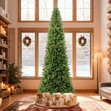 Costway 12 FT Tall Prelit Hinged Artificial Christmas Tree with 2536 PVC Branch Tips