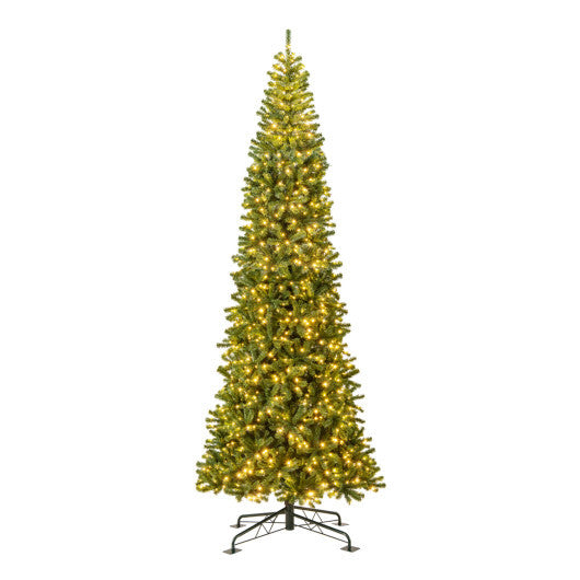 Costway 12 FT Tall Prelit Hinged Artificial Christmas Tree with 2536 PVC Branch Tips