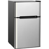 Costway Refrigerator Small Freezer Cooler Fridge Compact 3.2 cu ft. Unit Grey