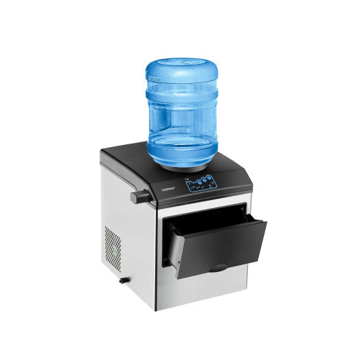 Costway 2-in-1 Stainless Steel Countertop Ice Maker with Water Dispenser