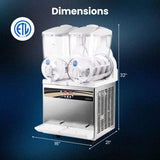 Costway 8 Gal Commercial Slushie Machine with LED Lights-Silver - Color: Silver