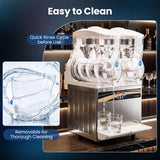 Costway 8 Gal Commercial Slushie Machine with LED Lights-Silver - Color: Silver