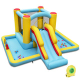 Costway Inflatable Bounce House 7-in-1 Bouncy Castle with Slide and Tunnel with 480W Blower