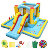 Costway Inflatable Bounce House 7-in-1 Bouncy Castle with Slide and Tunnel with 480W Blower