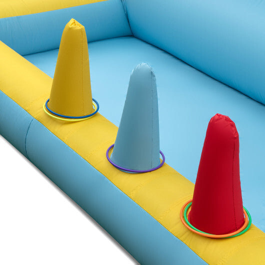 Costway Inflatable Bounce House 7-in-1 Bouncy Castle with Slide and Tunnel with 550W Blower