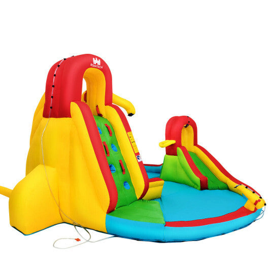 Costway Kids Gift Inflatable Water Slide Bounce Park with 480 W Blower - Color: Multicolor