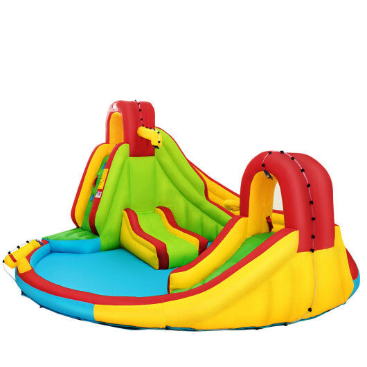 Costway Kids Gift Inflatable Water Slide Bounce Park with 480 W Blower - Color: Multicolor