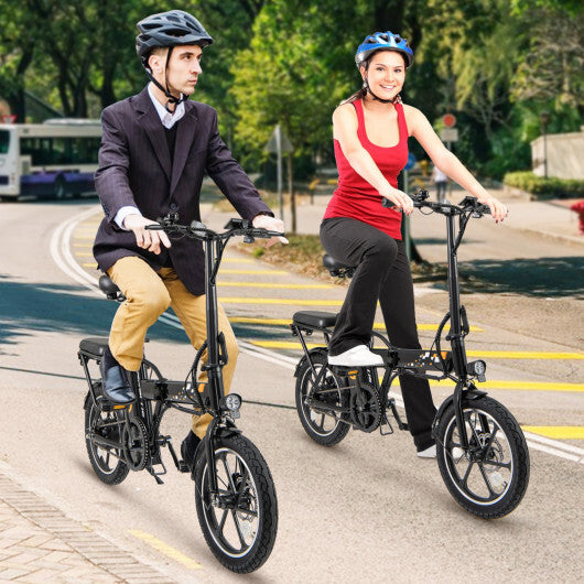 Costway Folding Electric Bicycle with 500W Brushless Motor and Dual Disk Brakes