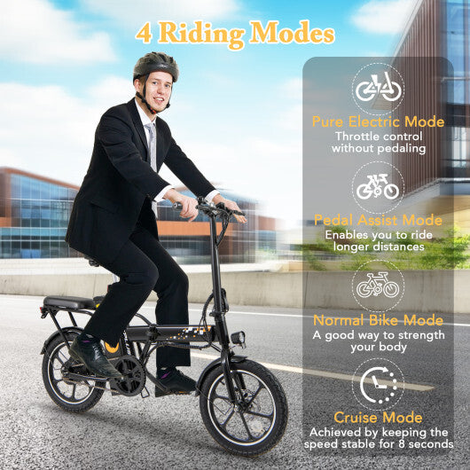 Costway Folding Electric Bicycle with 500W Brushless Motor and Dual Disk Brakes