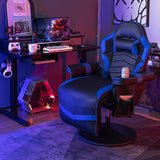Costway Massage Video Gaming Recliner Chair with Adjustable Height-Blue