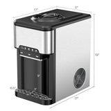 Costway Water Cooler Dispenser 3-in-1 with Built-in Ice Maker and 3 Temperature Settings-Silver