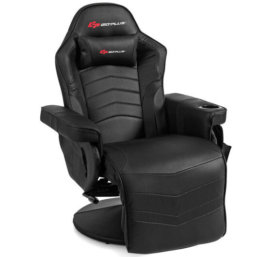 Goplus Ergonomic High Back Massage Gaming Chair with Pillow-Black