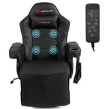 Goplus Ergonomic High Back Massage Gaming Chair with Pillow-Black - Color: Black