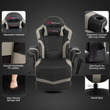 Goplus Ergonomic High Back Massage Gaming Chair with Pillow-Gray