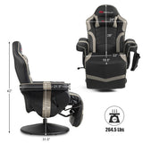Goplus Ergonomic High Back Massage Gaming Chair with Pillow-Gray