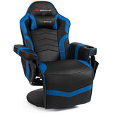 Goplus Ergonomic High Back Massage Gaming Chair with Pillow-Blue - Color: Blue