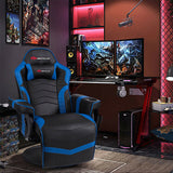 Goplus Ergonomic High Back Massage Gaming Chair with Pillow-Blue - Color: Blue