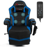 Goplus Ergonomic High Back Massage Gaming Chair with Pillow-Blue - Color: Blue