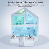 X-Pro 35000 BTU 4 Zone 22.5 SEER2 Concealed Ducted Mini Split AC-9K + 9K + 9K + 12K - Color: White - Size: 9K + 9K + 9K + 12K