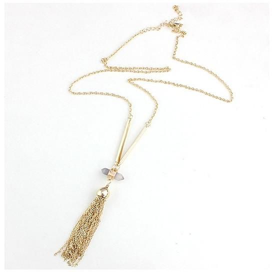 Violeta Necklace With Crystal Pendant And Trendy Tassels