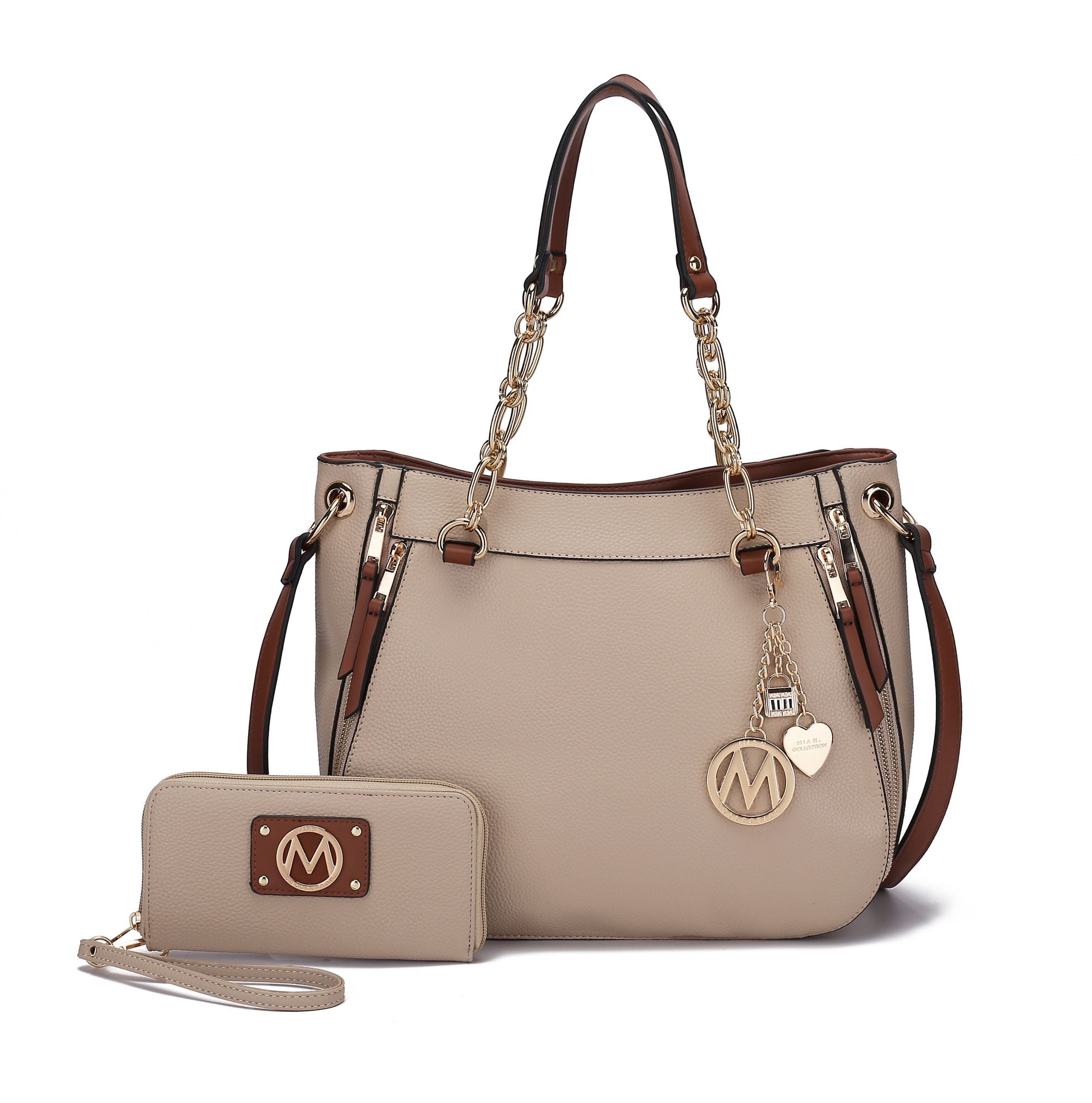 MKF Collection Lina Tote Handbag with Wristlet Wallet Vegan Leather Crossover Women's Purse by Mia K