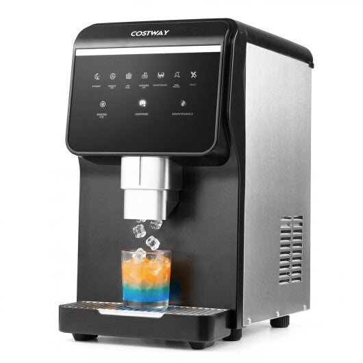 Costway Nugget Ice Maker with Self Dispensing 80 LBS Per Day Chewable Pellet Ice Machine - Color: Black - Size: S