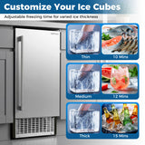Costway Commercial Under Counter Ice Maker 90 lbs/Day Built-in Freestanding Ice Making Machine - Color: Black